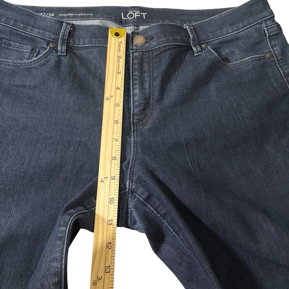 Loft Modern Skinny Dark Blue Jeans Women's Size 32/14 - Picture 12 of 15